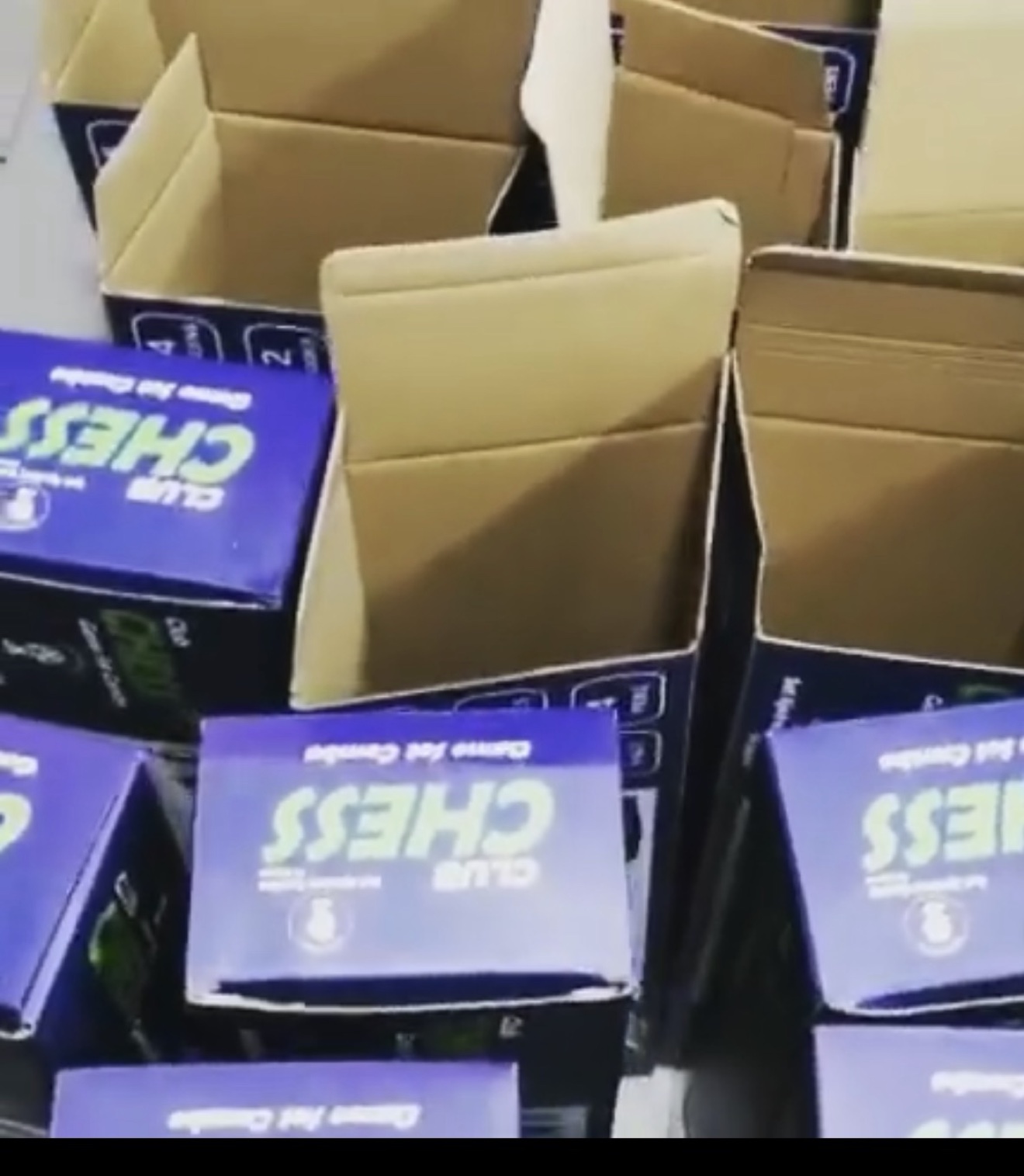 Blue Club combo boxes being packed